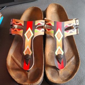 Birki's Birkenstock Gizeh Double Buckle Thong Sandals Shoes 41 Boho Bohemian 10